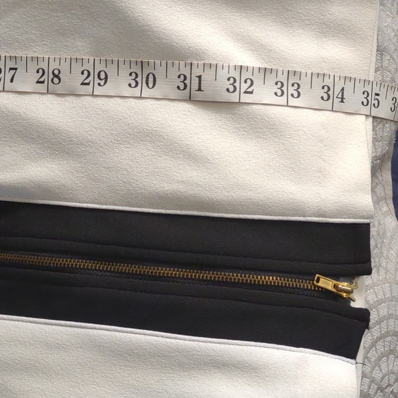 Cloth & People white full zippered dress w/ black piping size small. - Picture 7 of 8